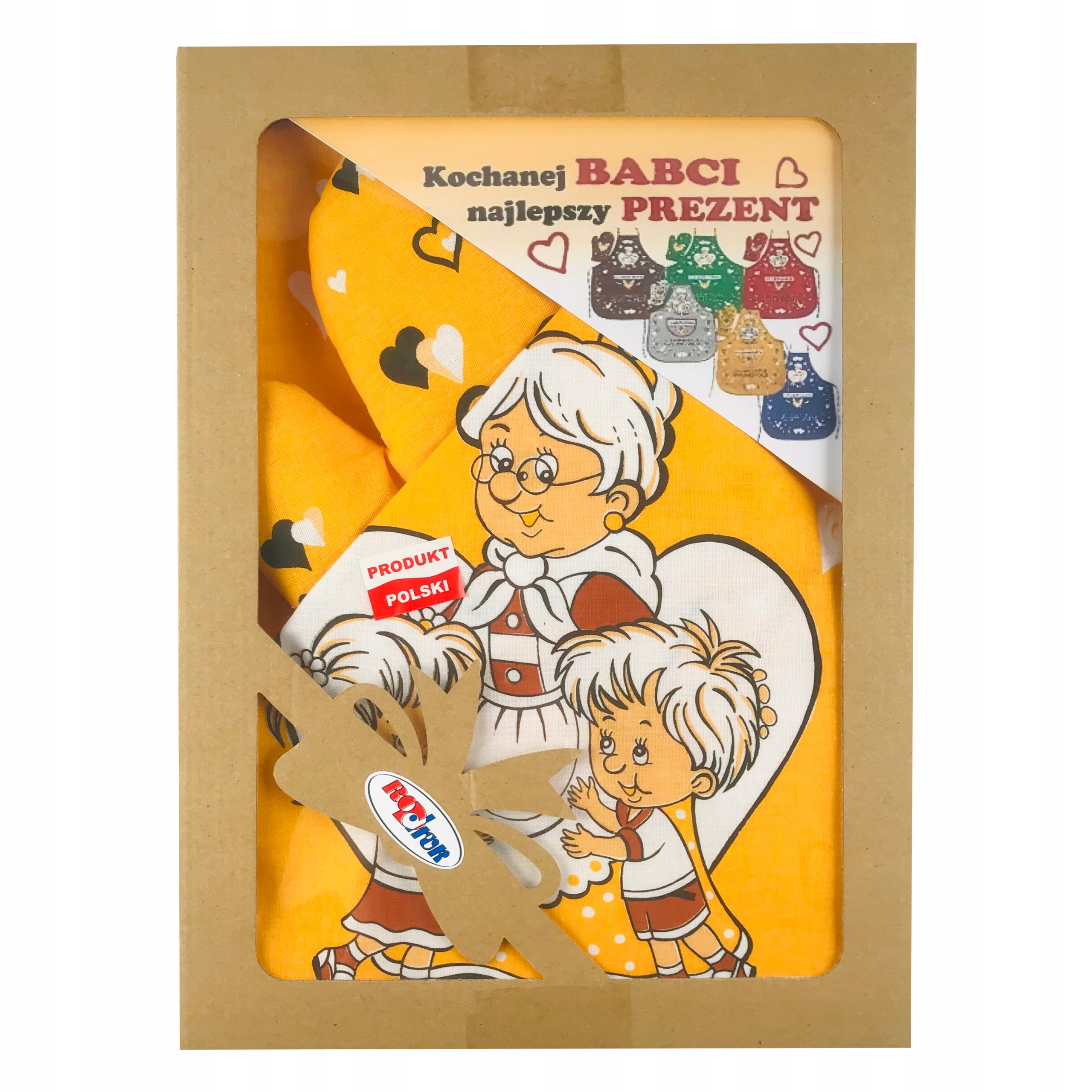 

na Dzień Babci Fartuch+ Rękawica/ żółty
