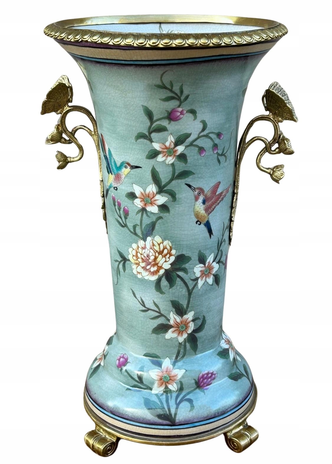 WAZON PORCELANA Z BRĄZEM