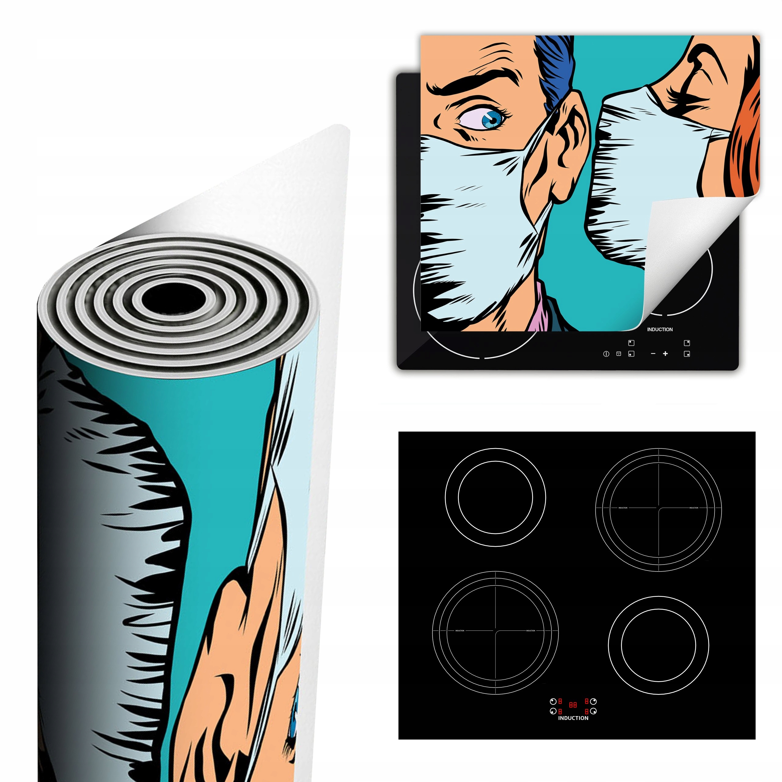 Ochranná Podložka Na Sporák Má Více Místa 60x52 pop art. Maska