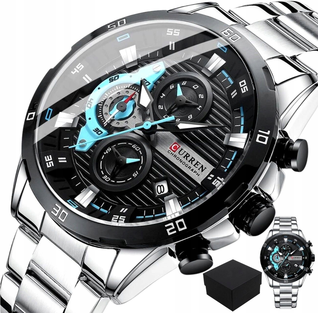 

Curren Zegarek Chronograf męski Bransoleta box