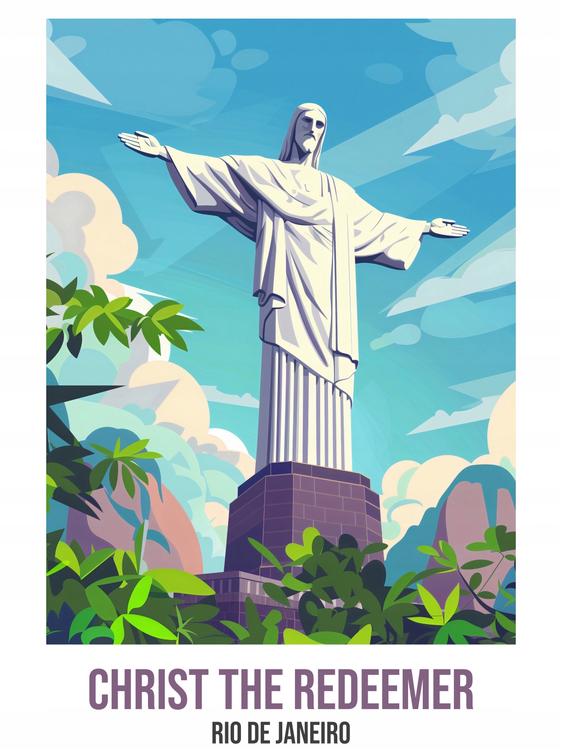 Plakát 75x100 cm Christ The Redeemer, Rio de Janeiro