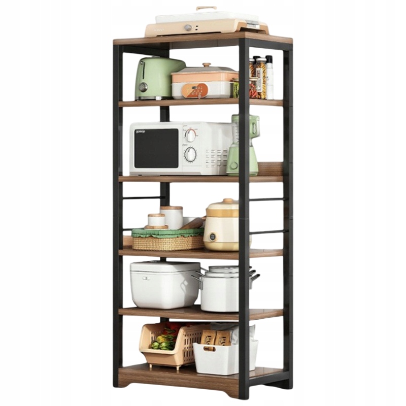 Regał Industrialny Stojący Brązowy Wysoki 5 Poziomowy Loft Półki 160 CM