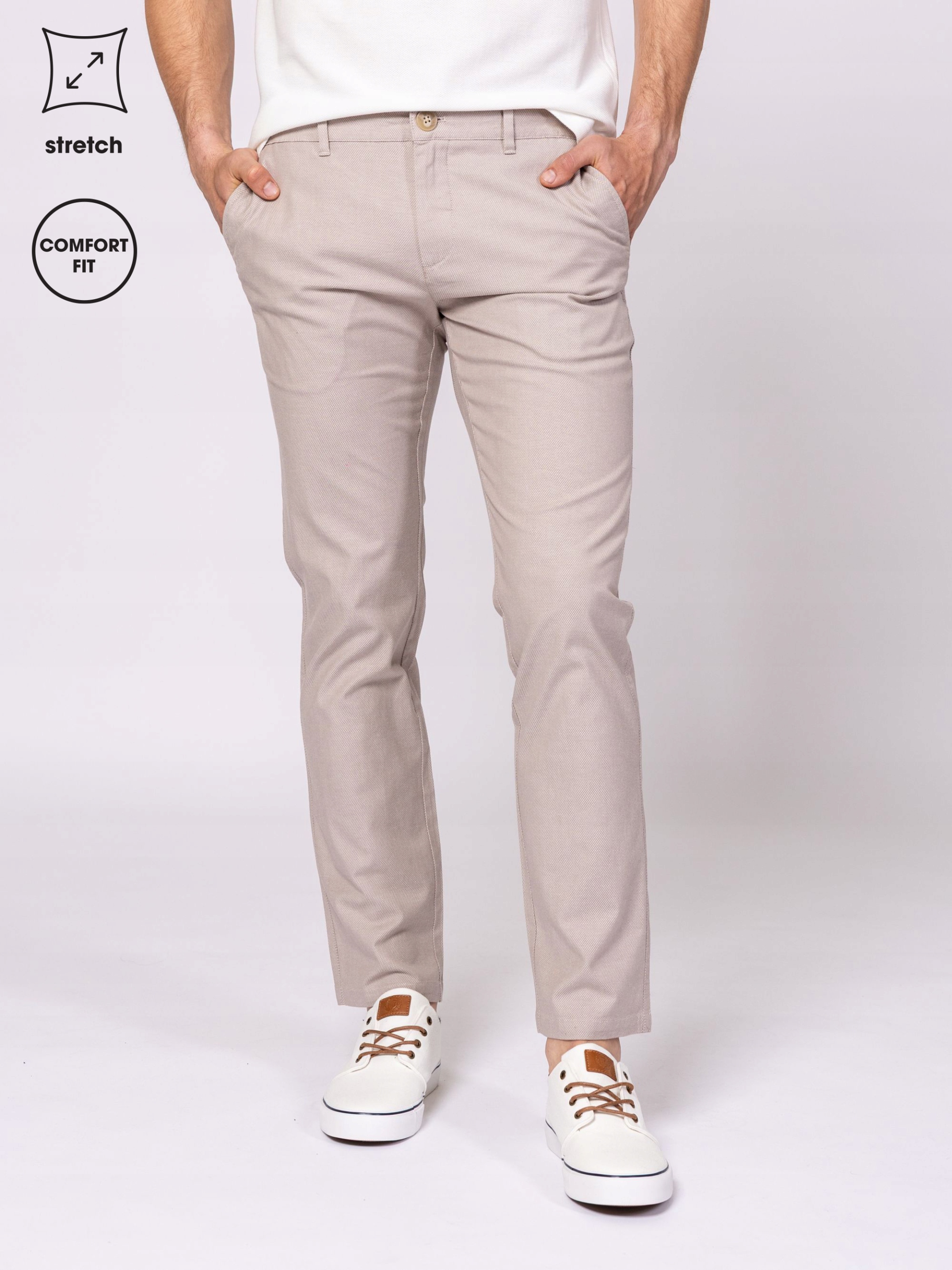 Heavy Tools Pánské Kalhoty S Rovnými Nohavicemi Bavlněné Frink Beige Béžové 33