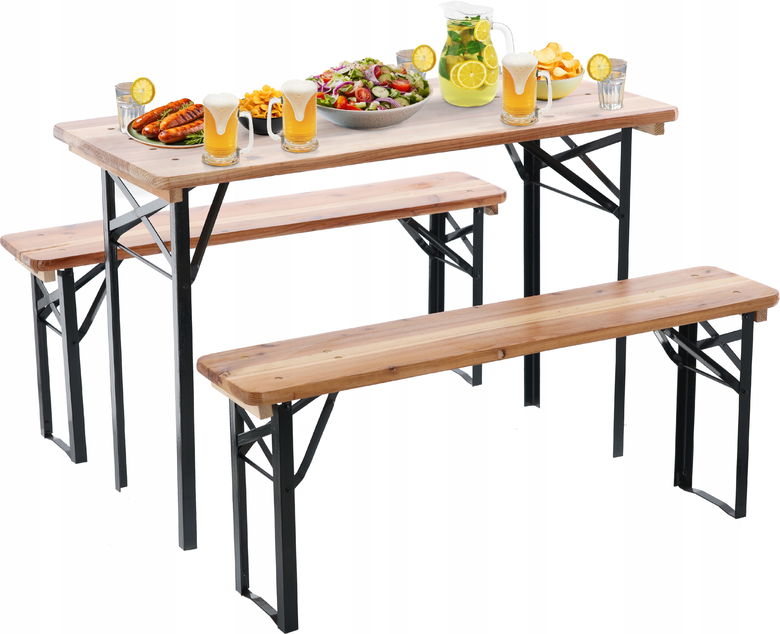 Set Záhradného Nábytku Skladacia Súprava Na Stôl 117x56x76CM 2 Lavice