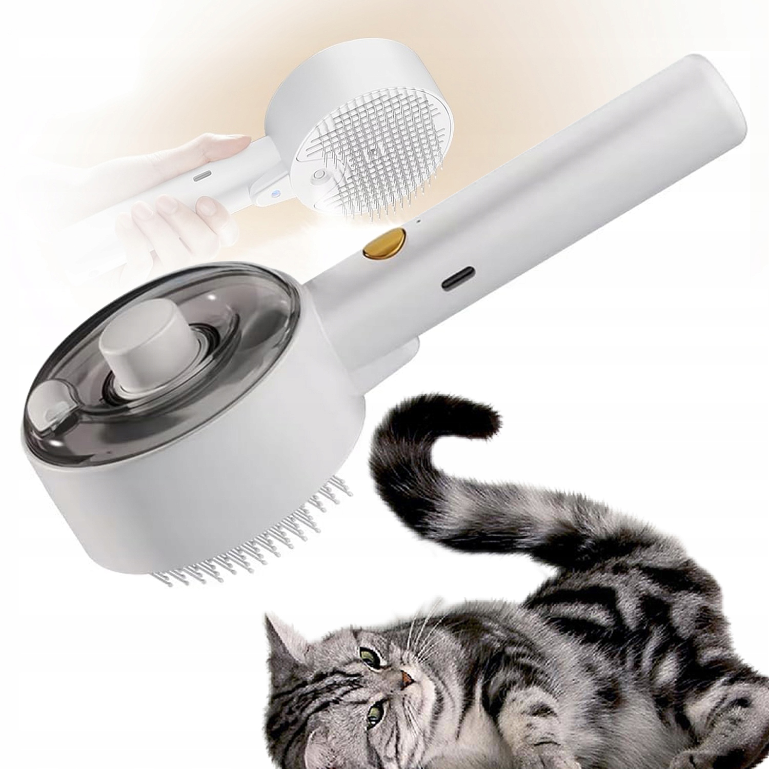 Levně Kartáč Pro Kočky S Funkcí Odpařování Odstraňuje Peřiny A Přebytečnou Srst