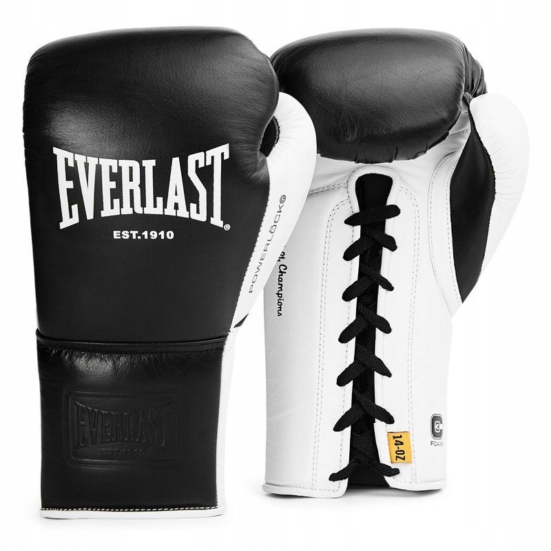 Everlast Rękawice Bokserskie, Wiązane Powerlock Skóra Naturalna 12oz.