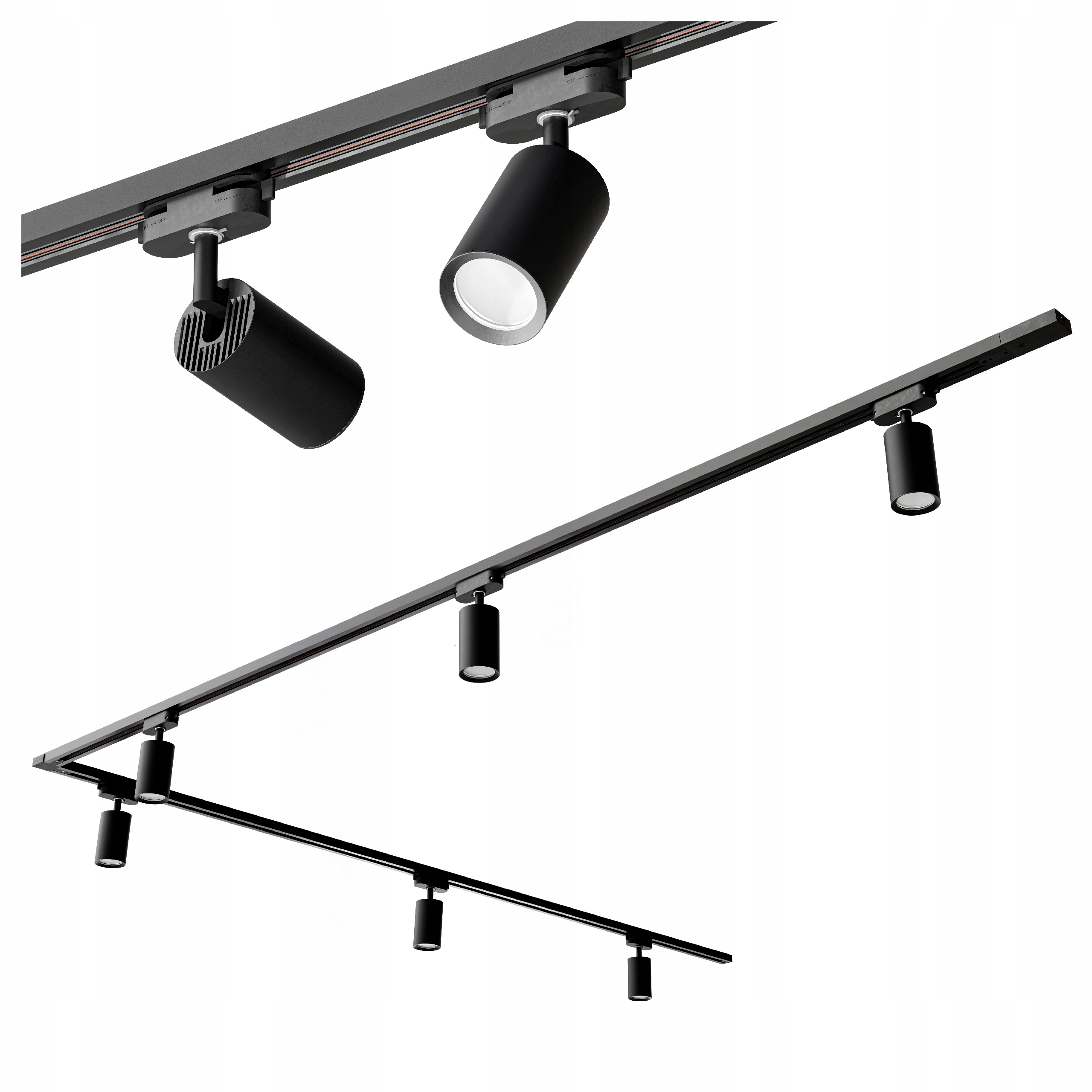 Sada kolejnicová lišta 2x 2 m 6x Halogenové Led svítidlo GU10 Spotová lampa