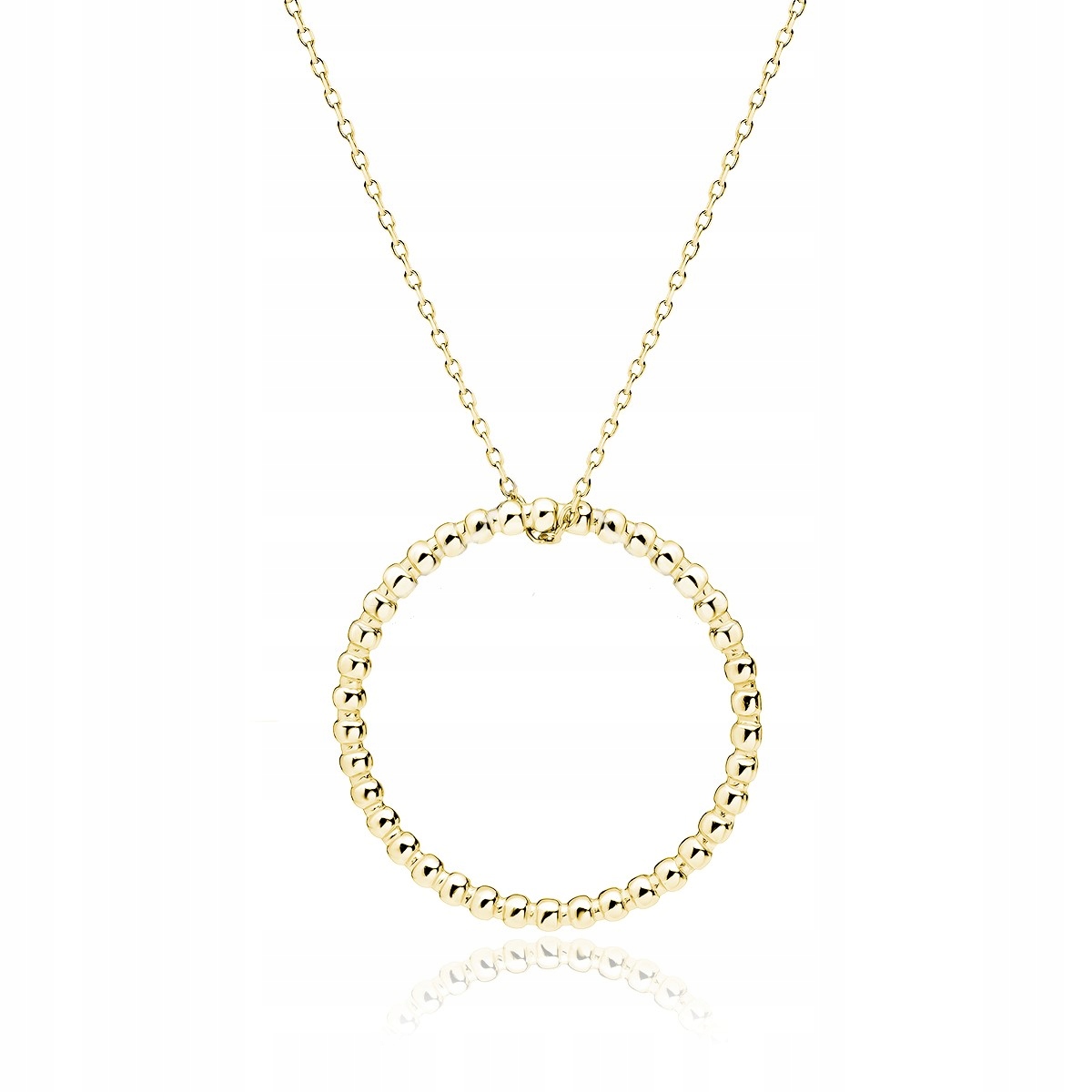 Stříbrný Náhrdelník pr925 Pozlacený Přívěsek Kolečko s kuličkami Dámský Dárek