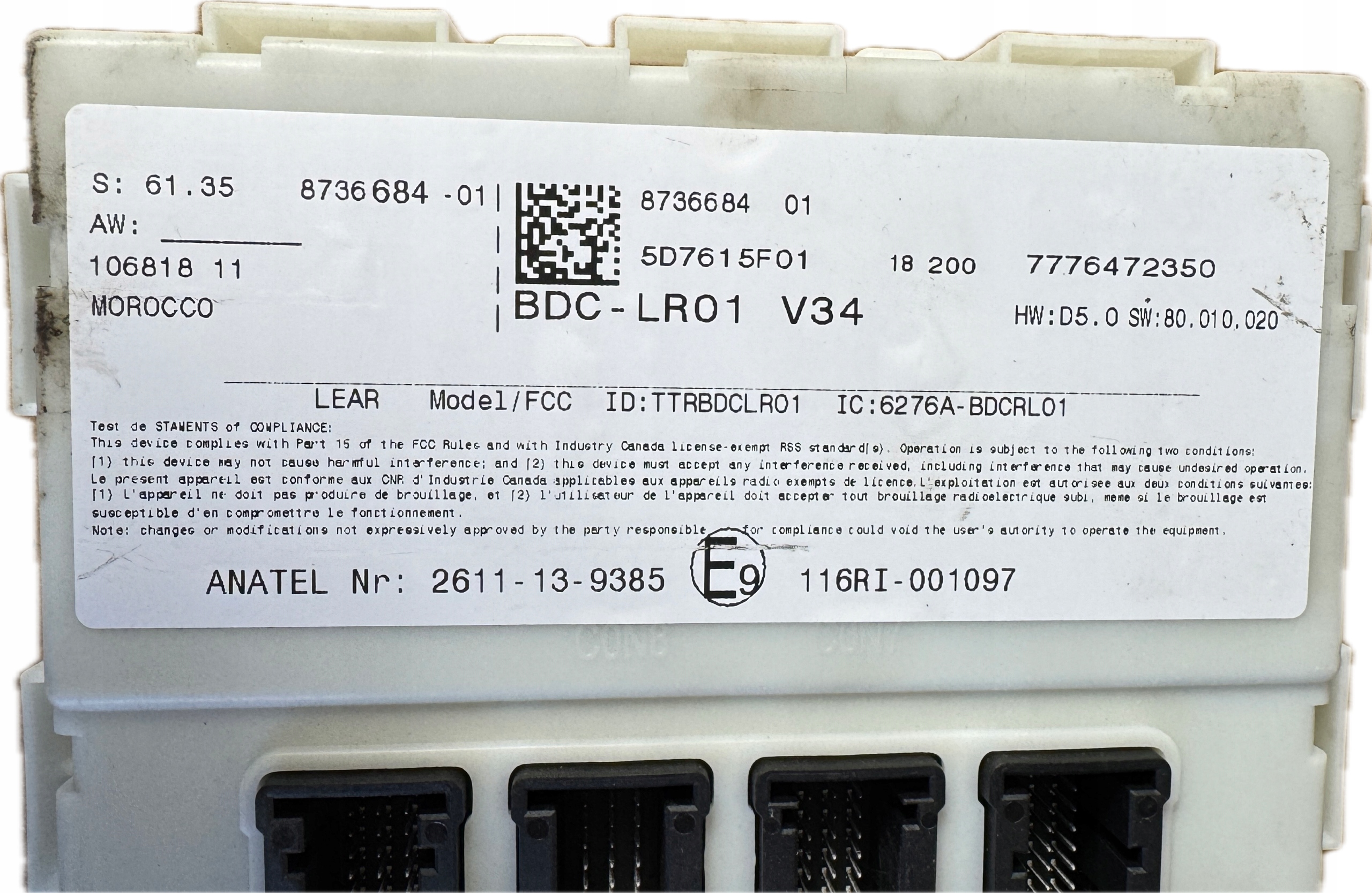 M81 BMW X2 F39 module control unit FEM BDC 8736684