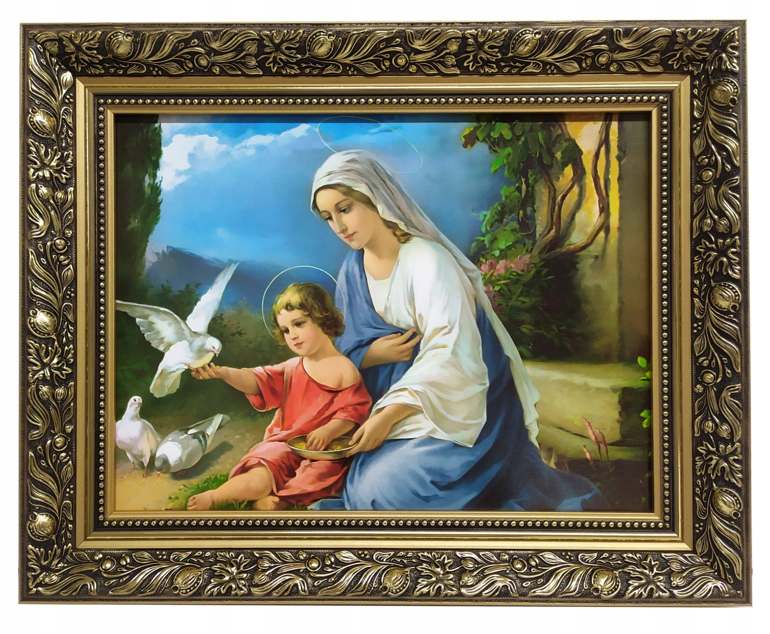 Maryja Z Jezuskiem Święte Obrazy Na Ścianę W Ramie