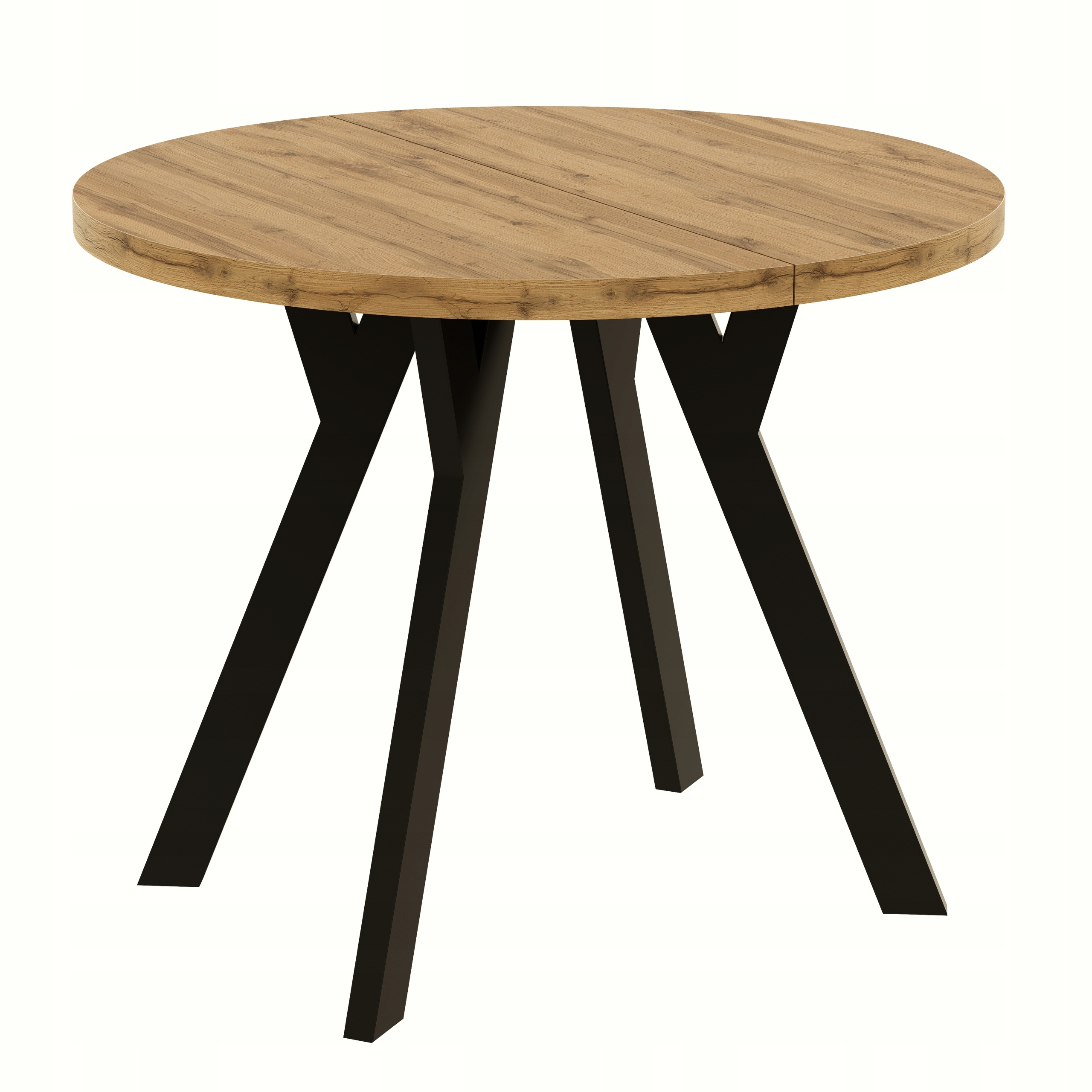 Stůl kulatý Roksi 90 cm rozkládací do 190 dub wotan