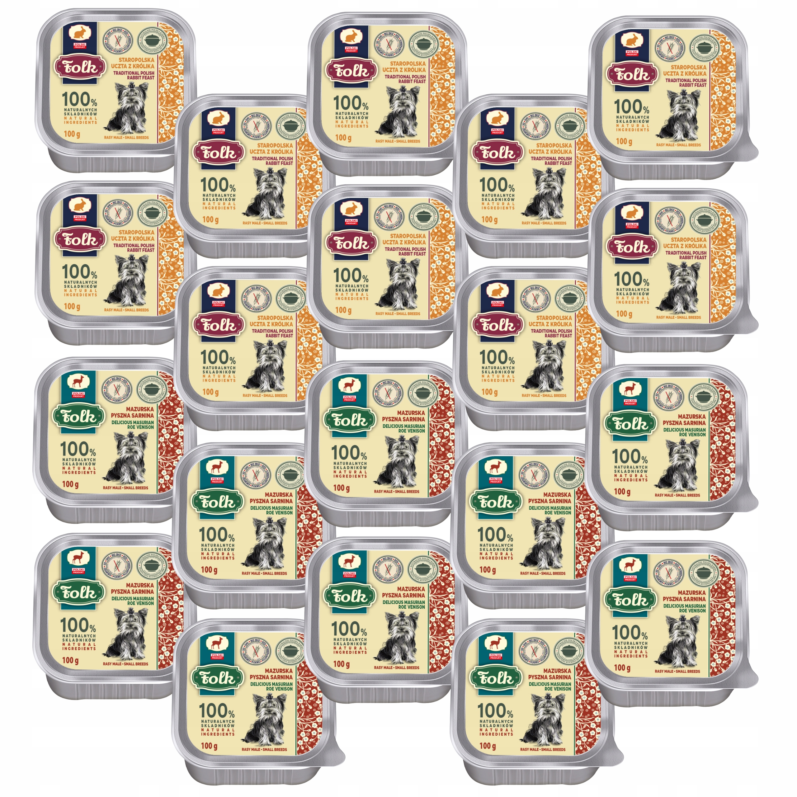 Levně Folk Krmivo mokré pro psa All Meat mix chutí 20 x 100 g