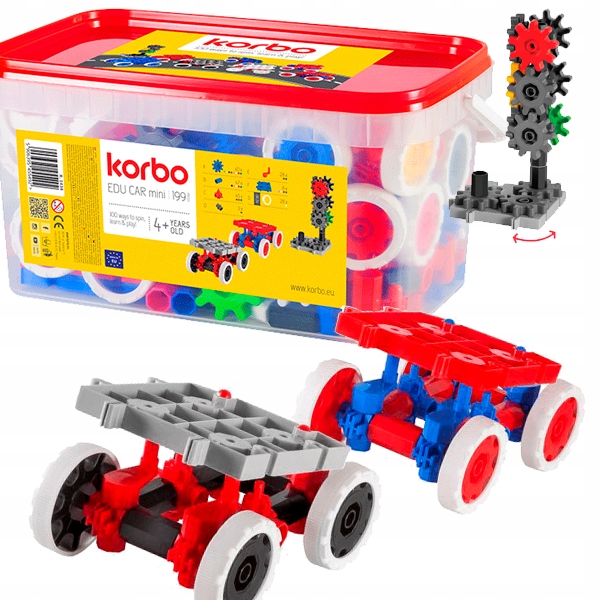 

Klocki konstrukcyjne Korbo Edu Car 199 el ruchome