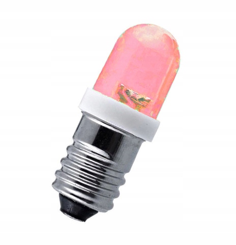 STcs07051 Żarówka Led gwint E10 4V-6V Czerwona