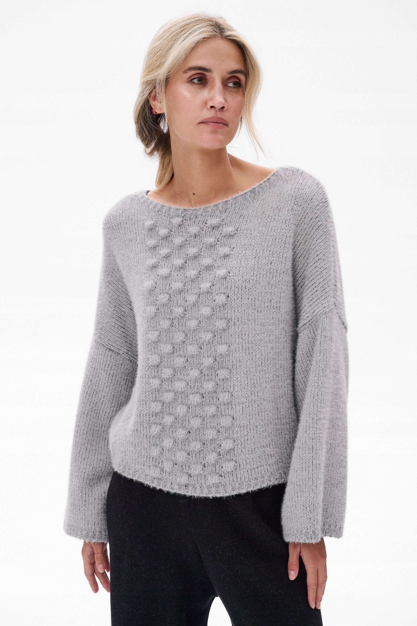 Dámský svetr s širokým rukávem šedý Colix blue shadow vel. 40/42