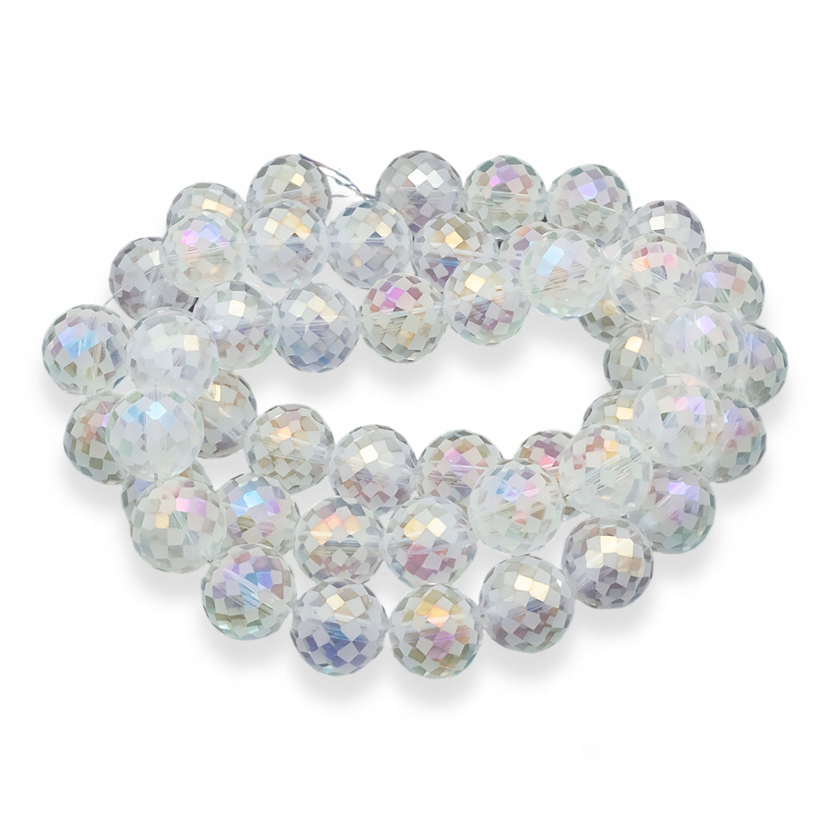 Korálky Sklo Galvanizace 12mm 47ks/53cm/nic