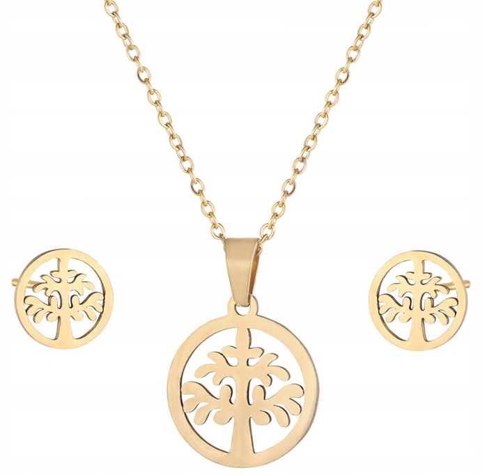 

Złoty Komplet Drzewka Szczęścia Stal Chirurgiczna