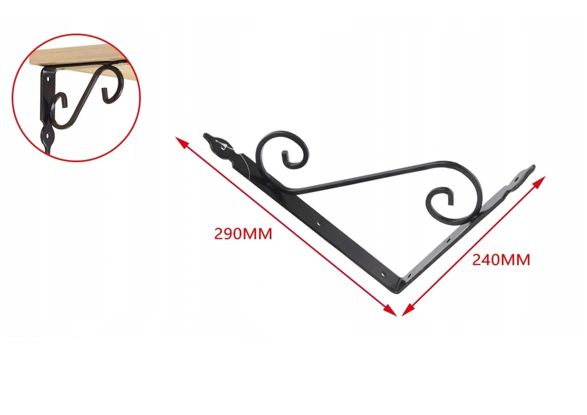 

Kątownik Wspornik Stalowy Pod Półkę Ozdobny 240mm