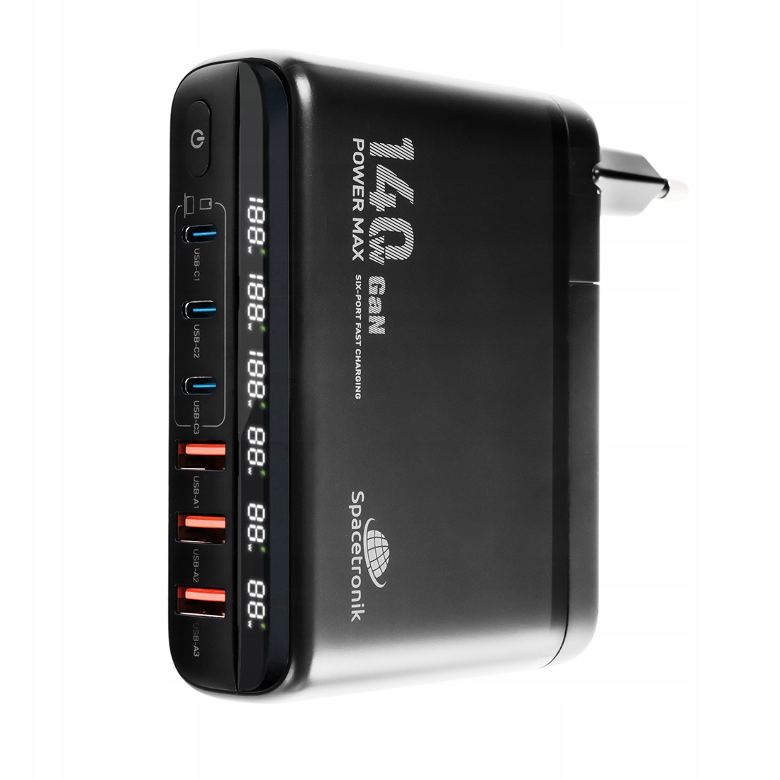 Nabíjecí stanice 140W GaN SR103 Led 6 Usb PD+QC3.0