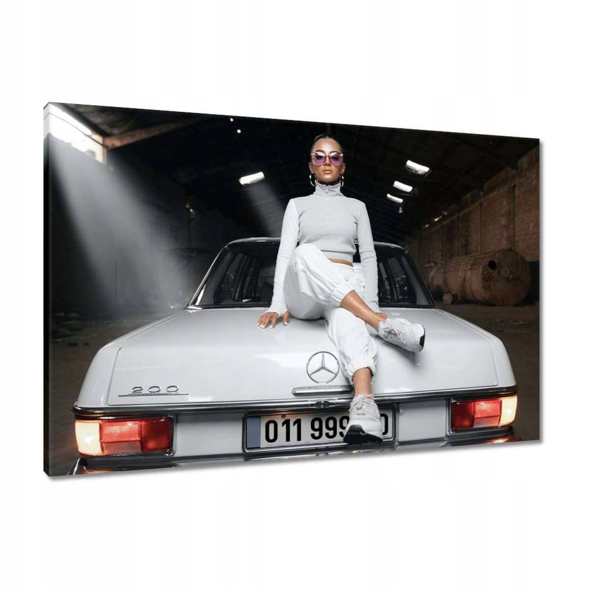 Obrazy 90x60 Bílá klasika Mercedes 200