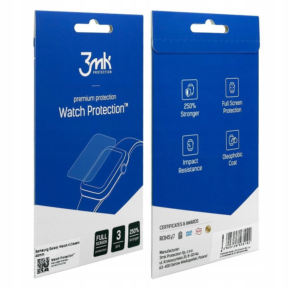3x Folia Hybrydowa 3mk GALAXY WATCH 4 Classic 46mm Producent 3MK