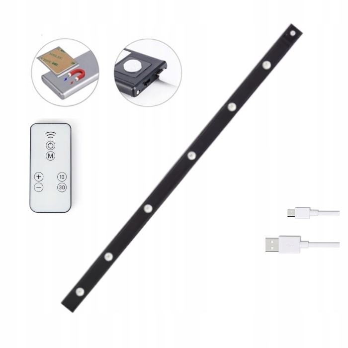 Led Lampa S Pohybovým Senzorem 100 CM Usb Lišta Černá