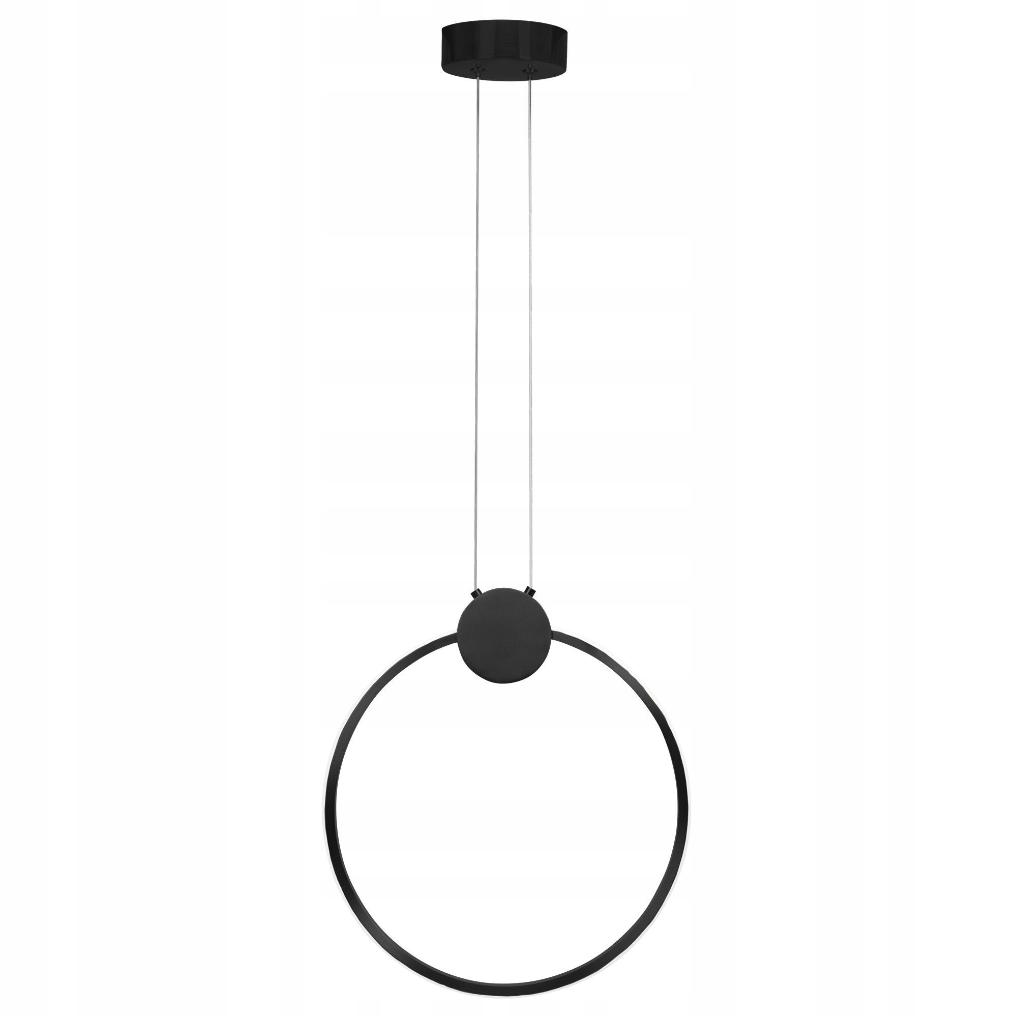 Černá závěsná Led lampa typu Ring 40 cm s prstencovou konstrukcí