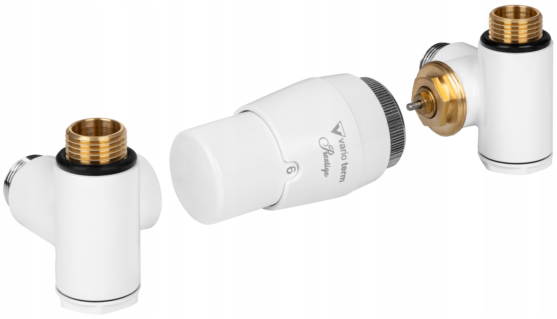 Termostatická Súprava Integrácie Do Vodno-elektrického Radiátora Ľavá Biela