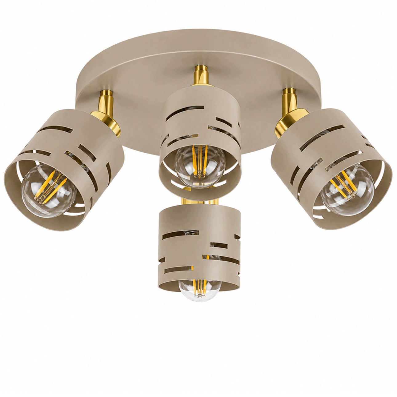 Závěsné Stropní Svítidlo 4x E27 Lustr Stropní Svítidlo Béžová Ecru Beige Kašmír