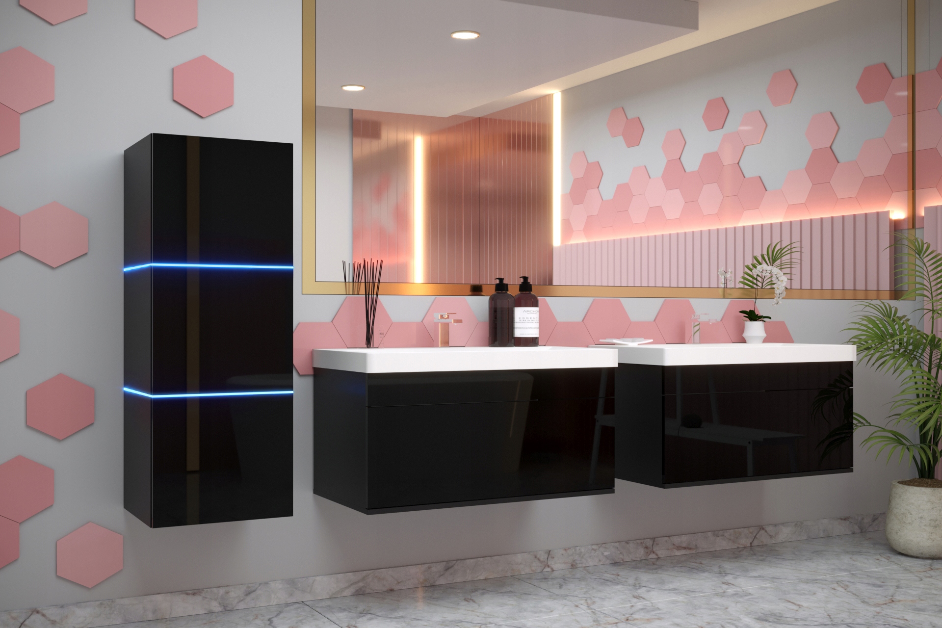 UMYWALKA Meble łazienkowe Lustro Szafki Zestaw mebli łazienkowych 80 Laluna Kod producenta łazienka szafa led biała umywalka