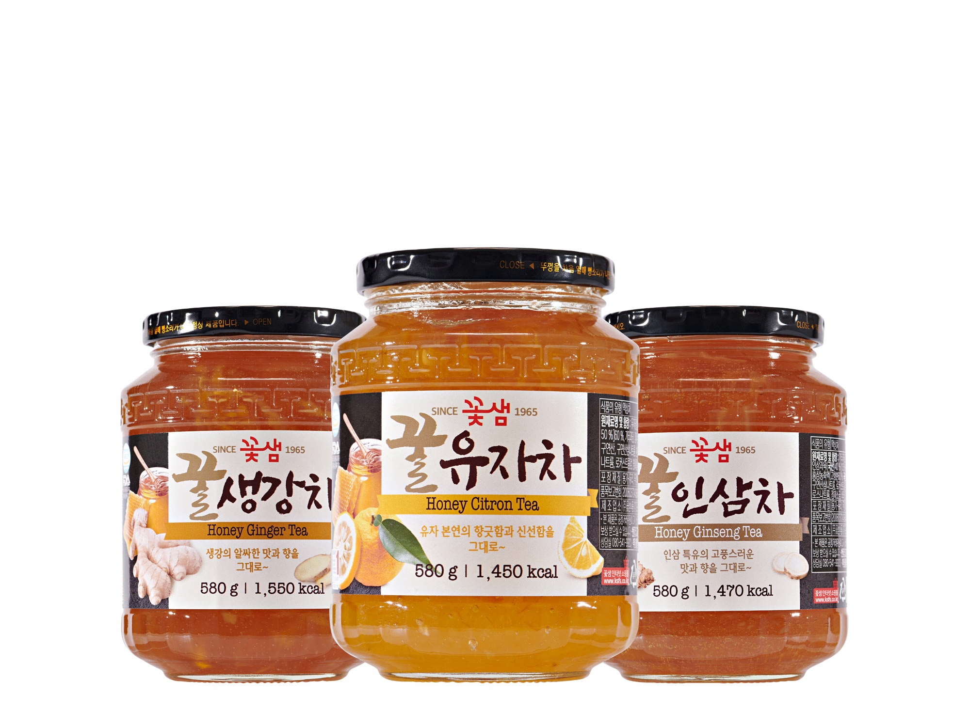 Výhodný balíček s 15 % slevou Yuzu 580 g Zázvor 580 g Ženšen 580g