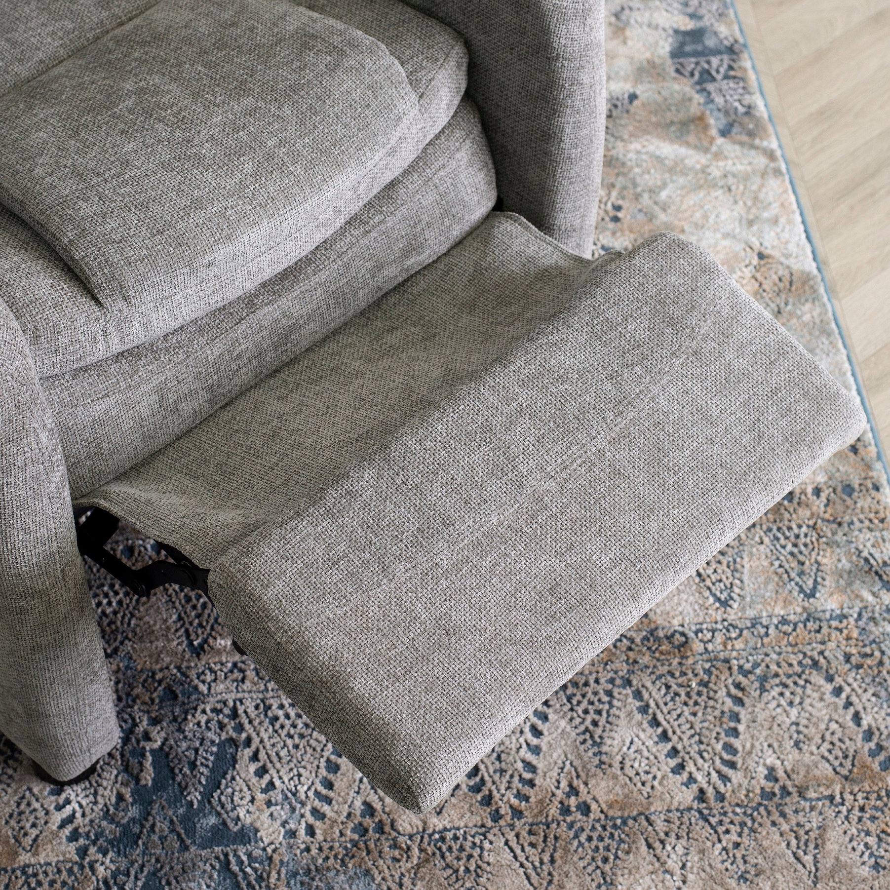 Fotel Rozkładany Wypoczynkowy Wygodny Do Salonu Do Spania Szary NORDI Kolekcja Nordi