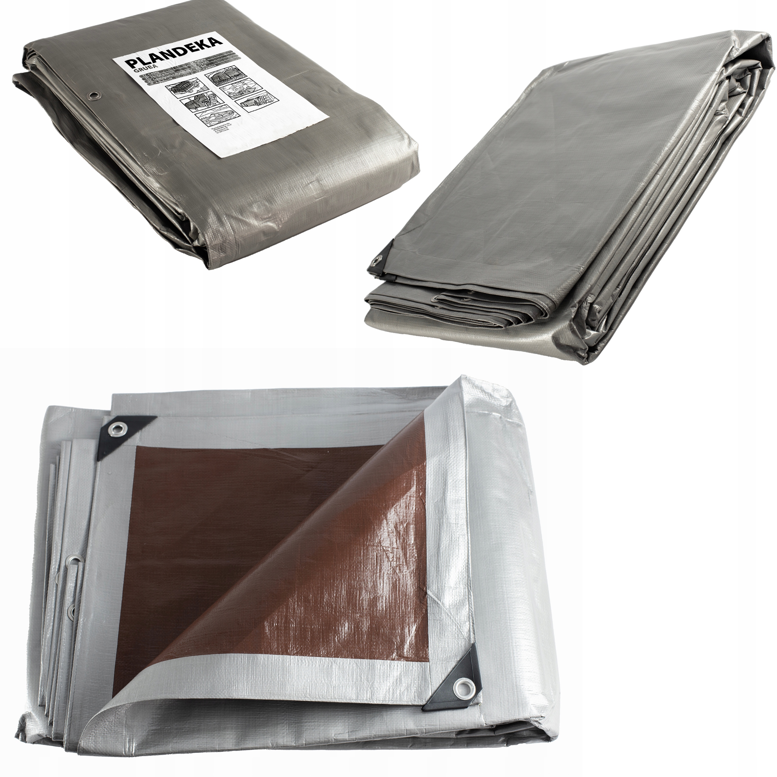 GRUBA PLANDEKA 4X5M MOCNA 210G MROZOODPORNA UV+ Długość 4 m