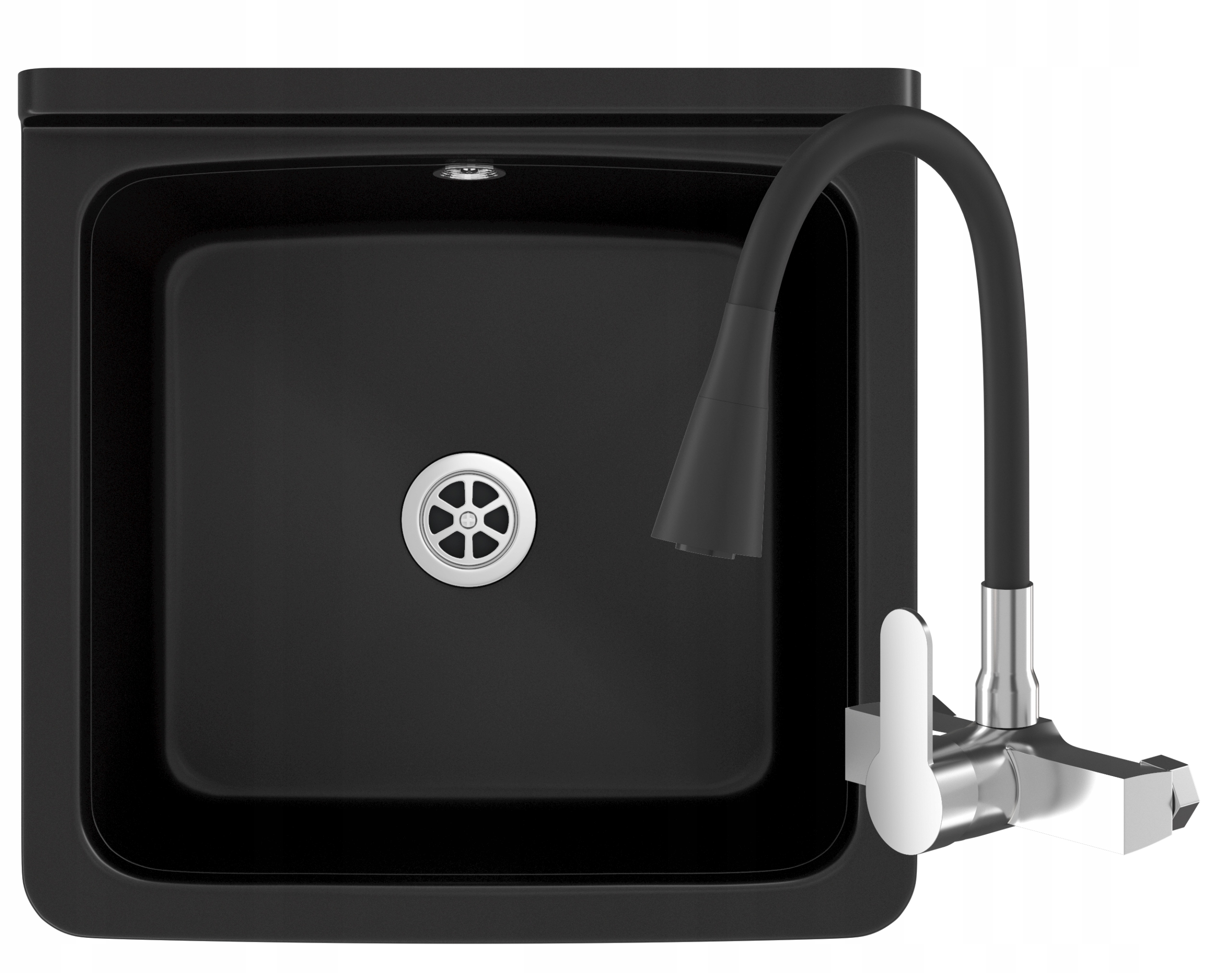 Dřez Hospodářský Umyvadlový Dřez Černá Nádrž Garáž Orta Nástěnná Kohoutka