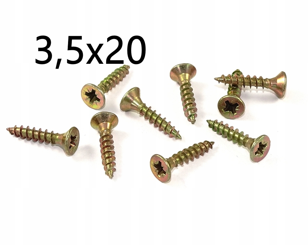 

100x Wkręty do drewna stożkowe hartowane 3,5x20