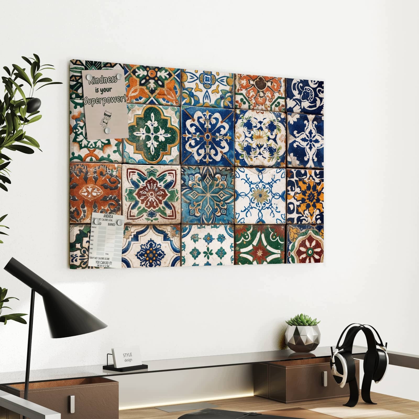 Magnetická tabule Barevné Dlaždice 60 × 40 cm