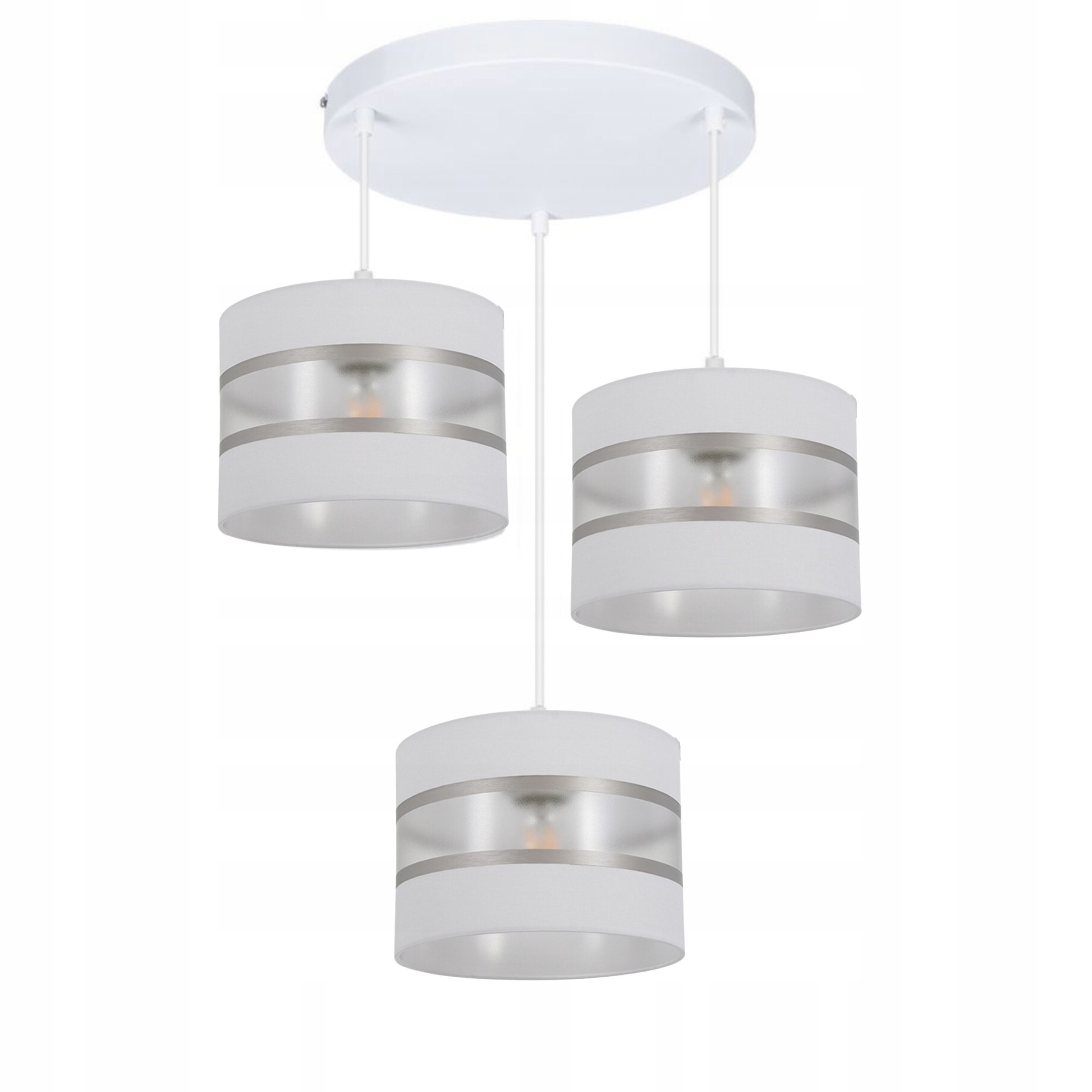 

Lampa Wisząca Sufitowa Żyrandol Zwis Srebro Design