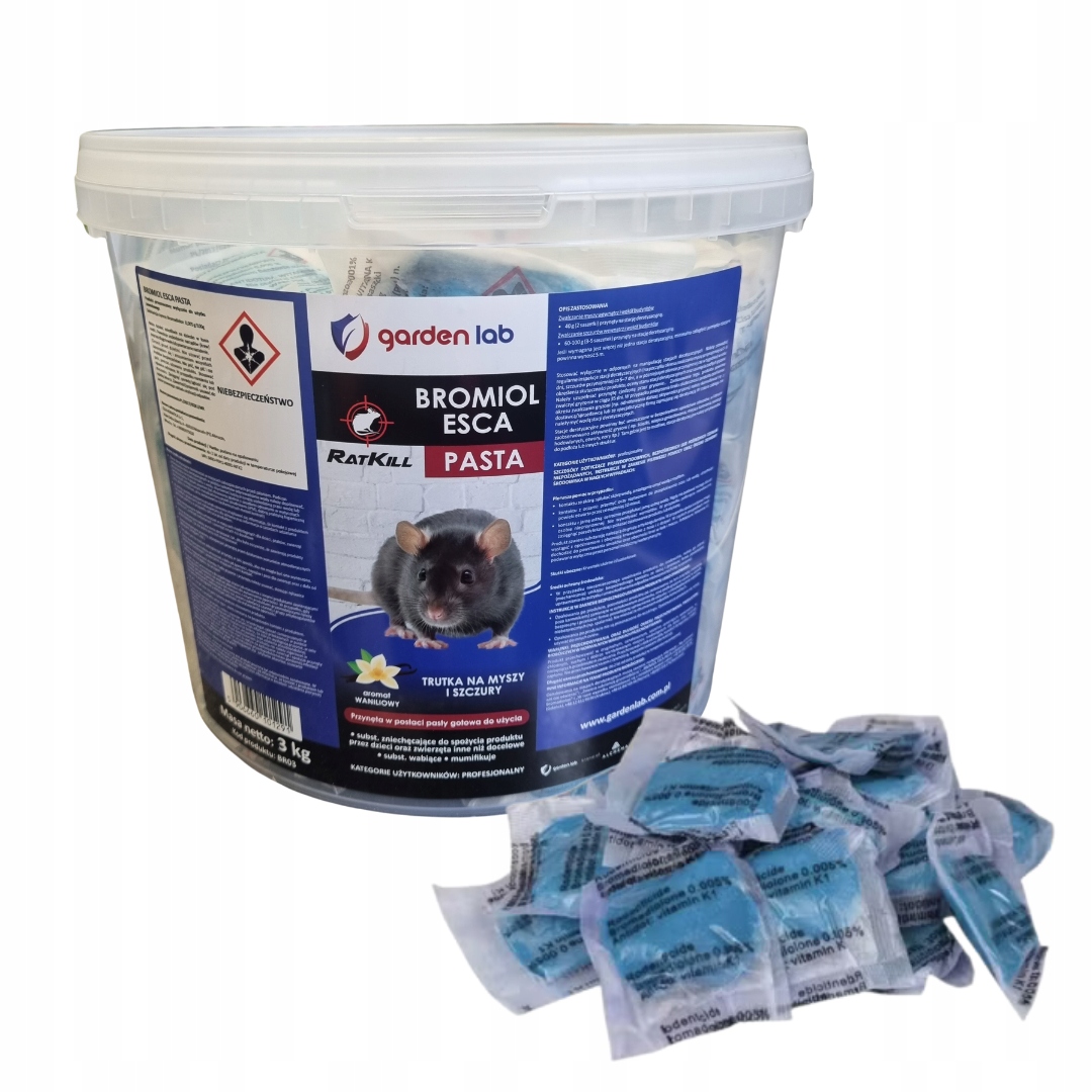 Trutka na myszy i szczury, aromatyzowana Bromil Esca GardenLab 5kg