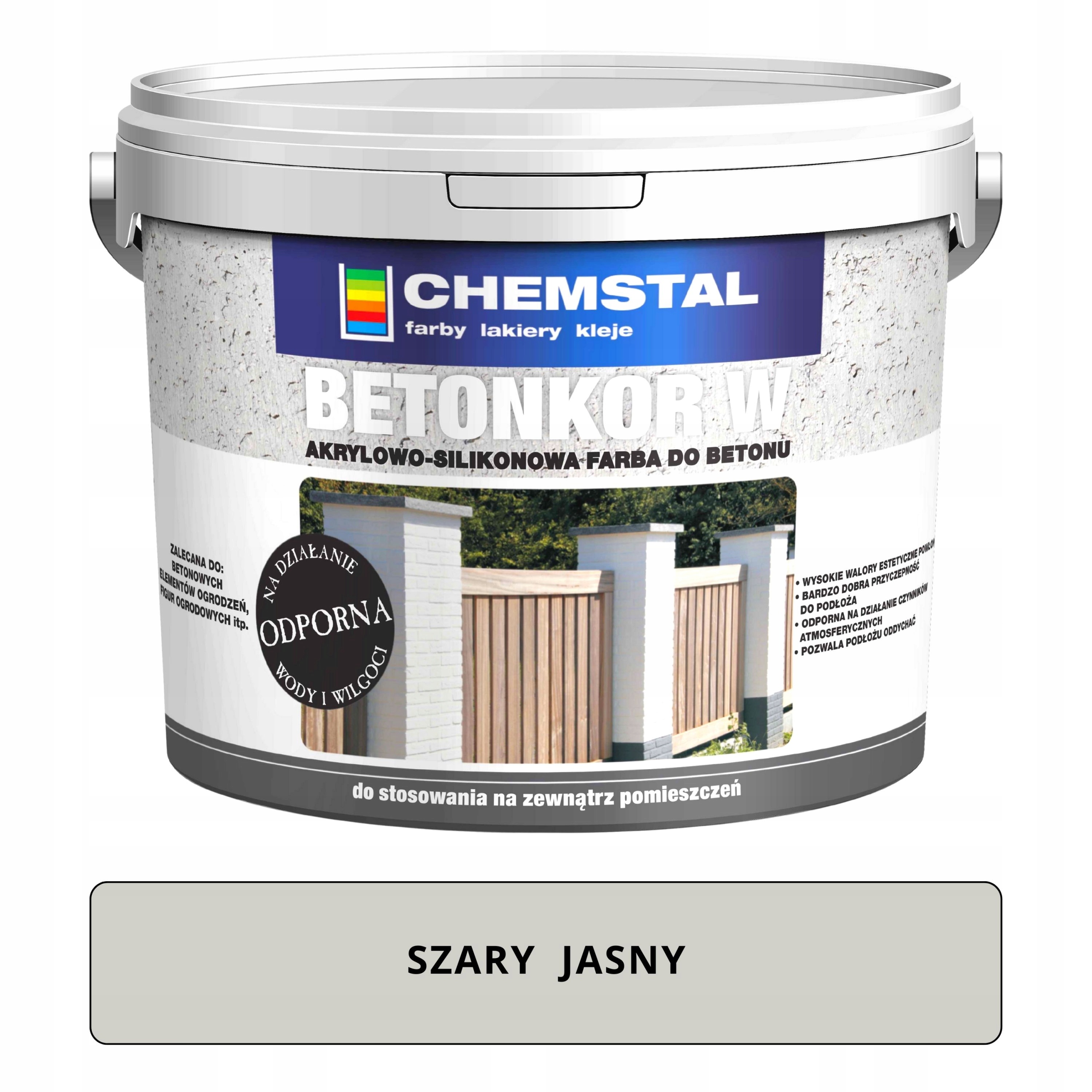 Farba do BETONU OGRODZEŃ Betonkor SZARY JASNY 10L