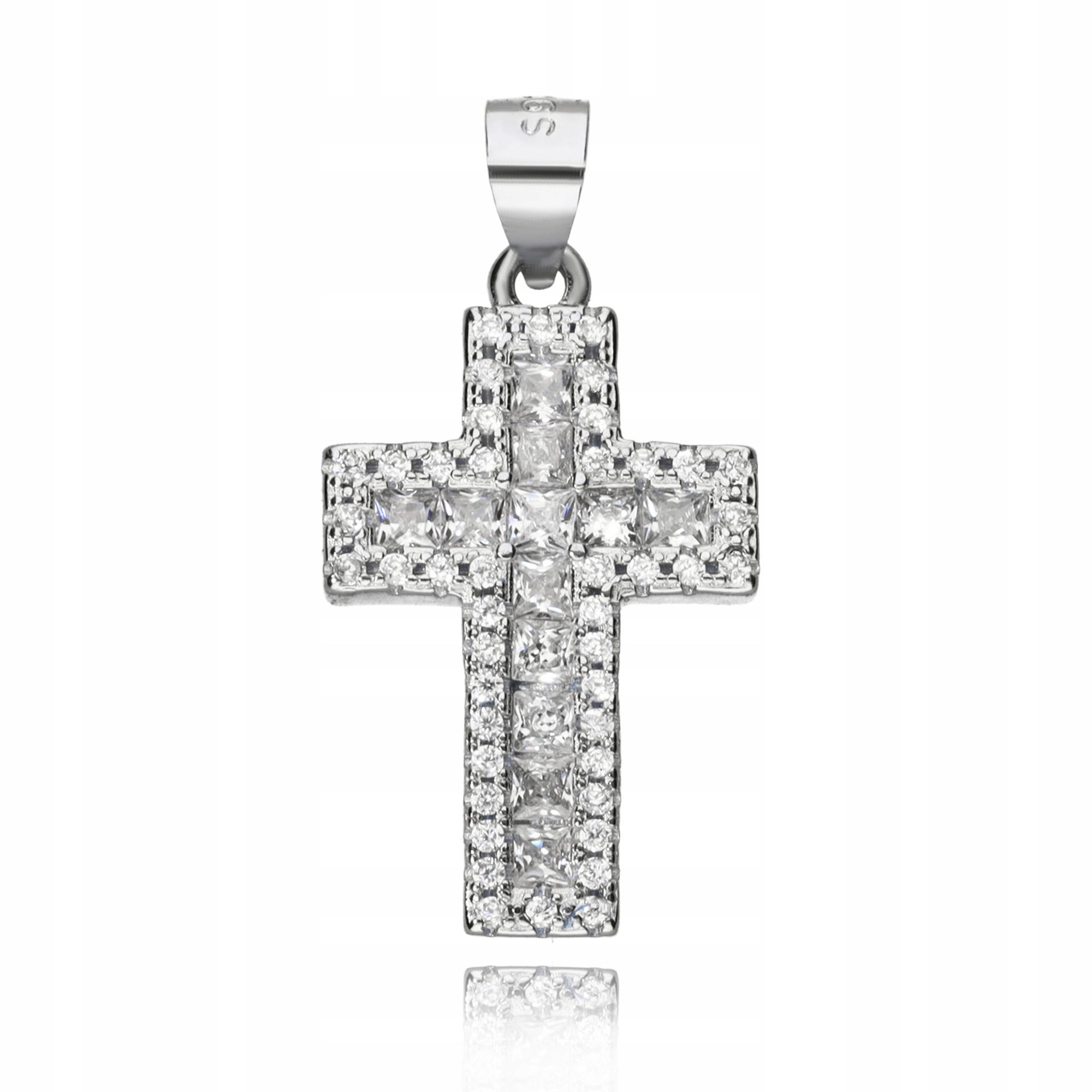 Stříbrný Klasický Křížek Se Zirkony, Přívěsek Na Řetízek