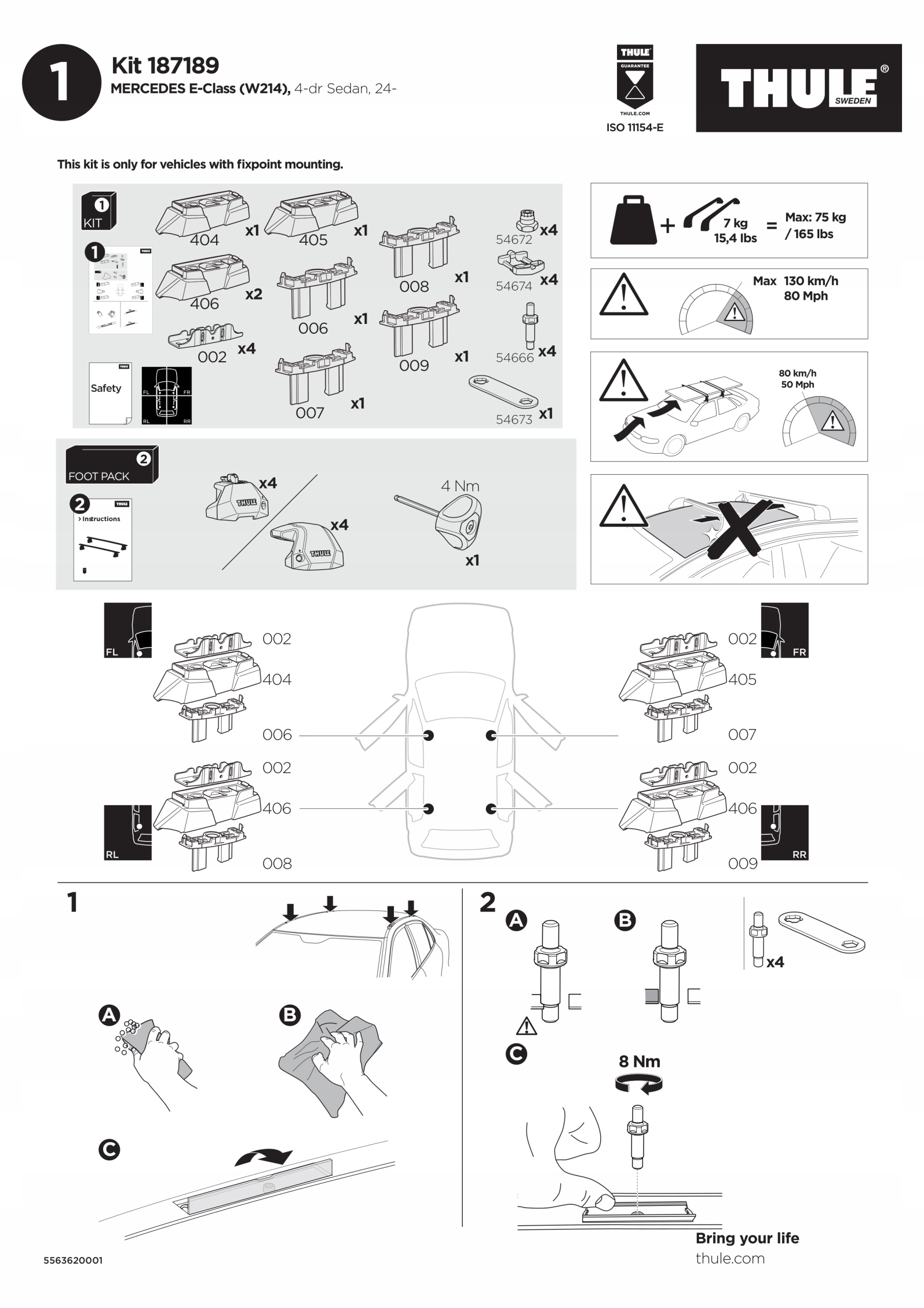 BAGAŻNIK THULE Mercedes E sedan 2024- Zabezpieczenie antykradzieżowe tak