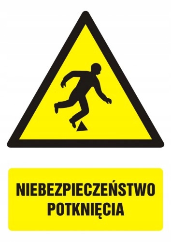 

Niebezpieczeństwo potknięcia znak folia 10,5x14,8