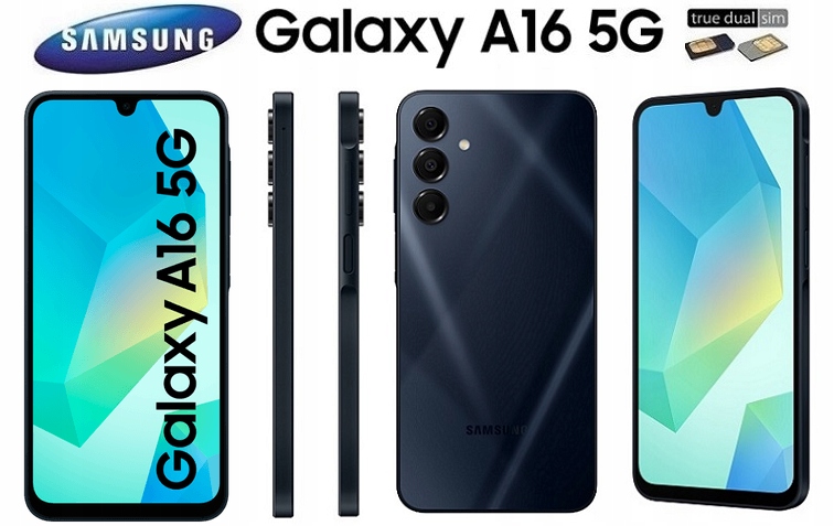 *samsung Galaxy A16 5G A166B/DS 8/256GB Pl Dystr. Dual Sim Black Gdów*