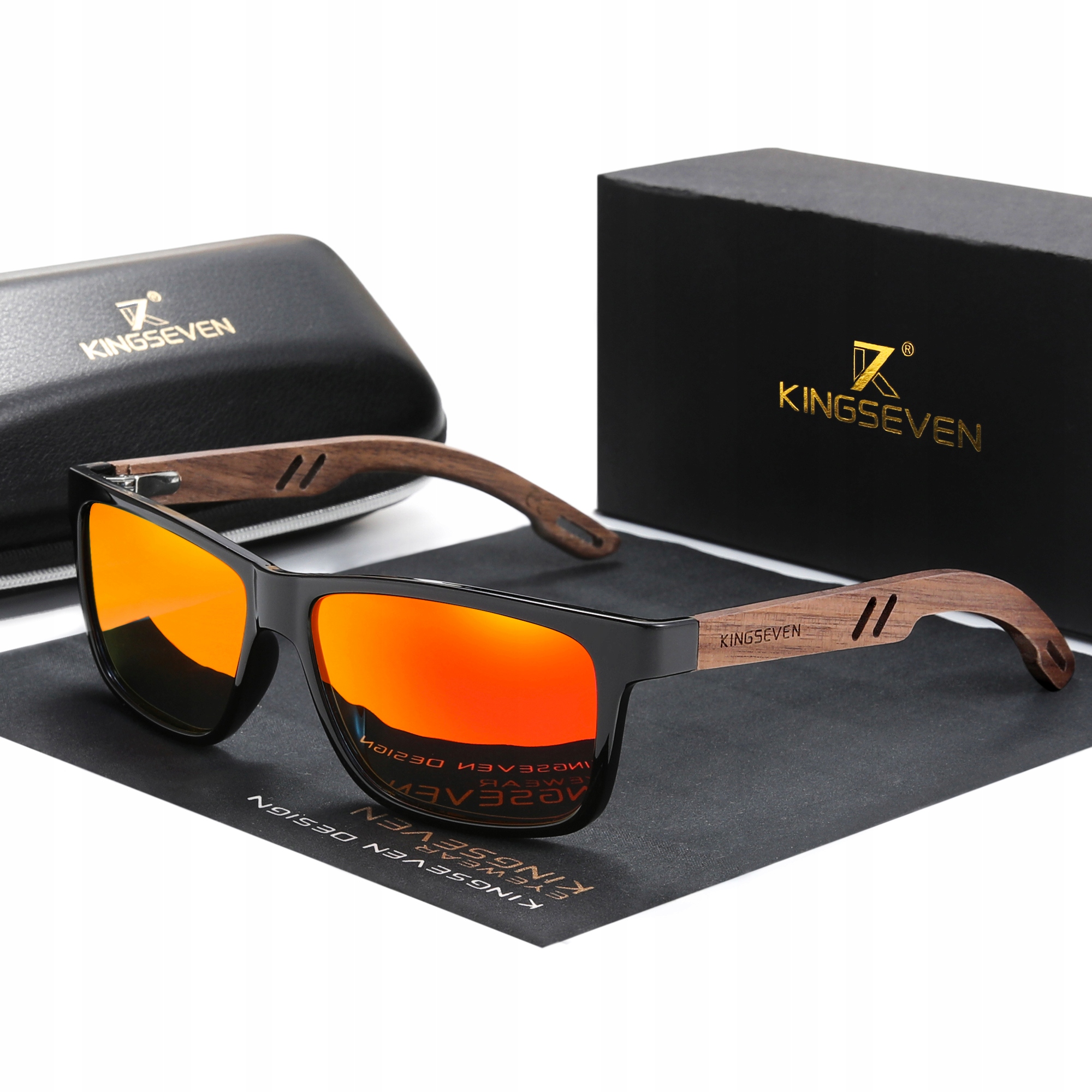 

Okulary przeciwsłoneczne Kingseven UV400 Drewniane