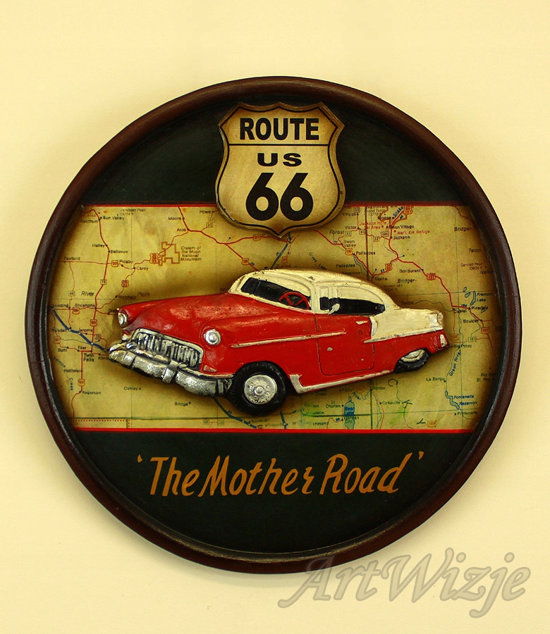 Drewniany szyld plakat Rout 66 USA