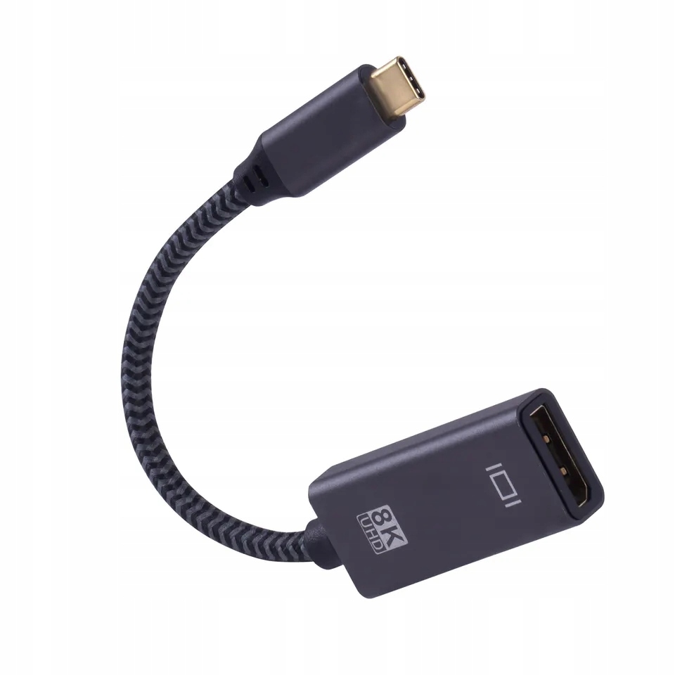 ADAPTER KABEL PRZEWÓD DISPLAYPORT USB-C THUNDERBOLT MACBOOK PLECIONKA 8K 4K Marka PAWONIK