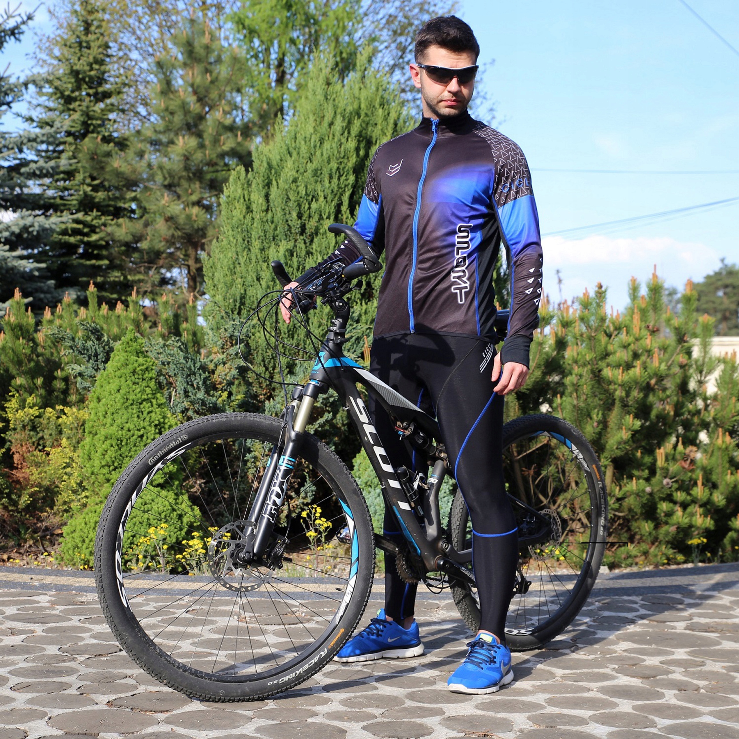 Spodnie rowerowe DŁUGIE z WKŁADKĄ żelową 4D - L Stan opakowania oryginalne