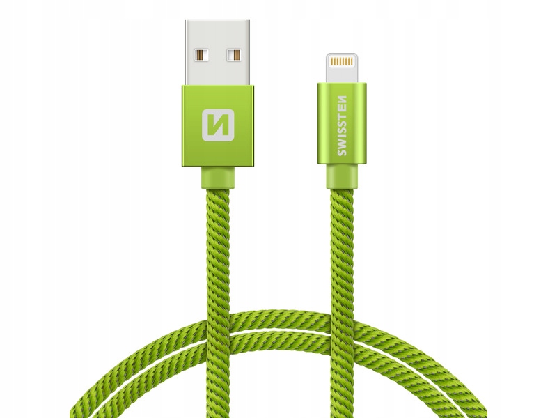 Kabel Swissten Usb typ C Apple Lightning 1,2 m zielony