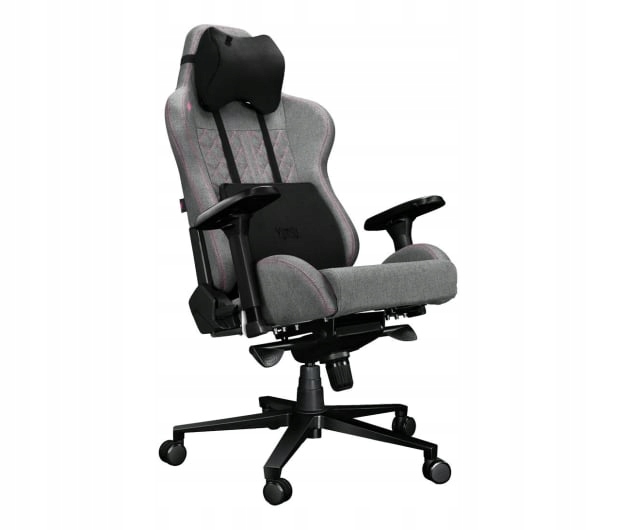 Fotel gamingowy Yumisu 2050 (Jasnoszaro Różowy) Tkanina