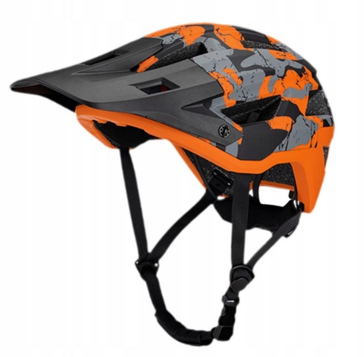 Favoto B025 Kask rowerowy L (57-61 cm) daszek pomarańczowo-szaro-czarny